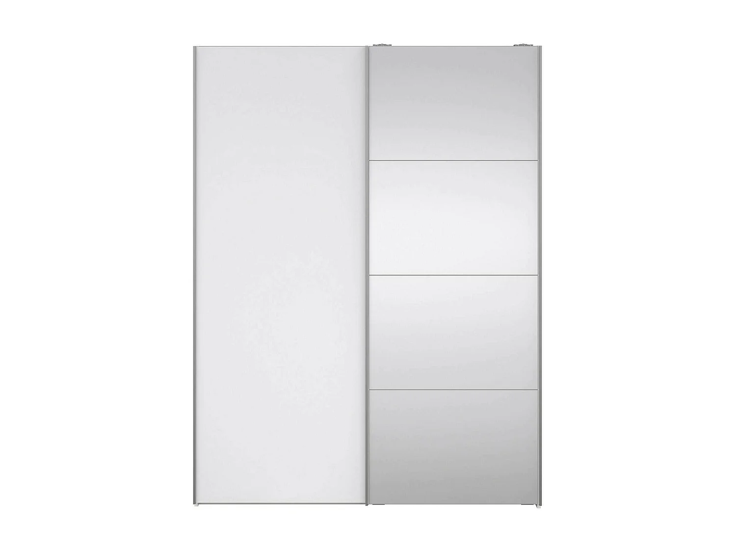 Dmora - Guardaroba 2 ante Seraphine, 150x61 h200 cm, Bianco lucido