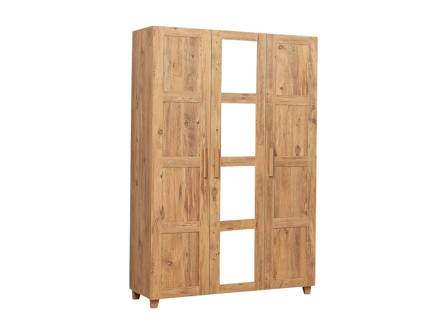Grande Garde-robe Dlongobard, Meubles de chambre, Penderie de plain-pied, Placard à vêtements, 120x48 h189 cm, Chêne