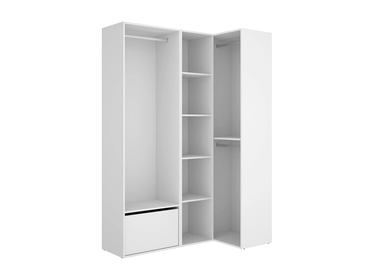 Gran Armario Dbhati, Muebles de dormitorio, Vestidor, Armario de ropa, 145x85 h205 cm, Blanco y Roble