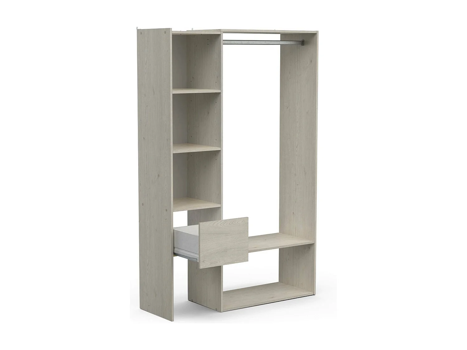 Grande Garde-robe Dcatle, Meubles de chambre, Penderie de plain-pied, Placard à vêtements, 119x40 h183 cm, Chêne clair