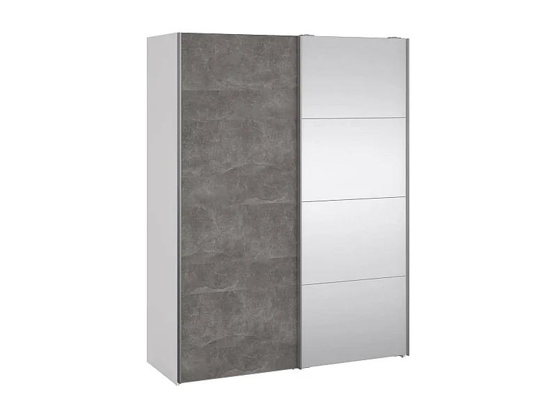 Dmora - Guardaroba 2 ante Seraphine, 150x61 h200 cm, Bianco e Grigio