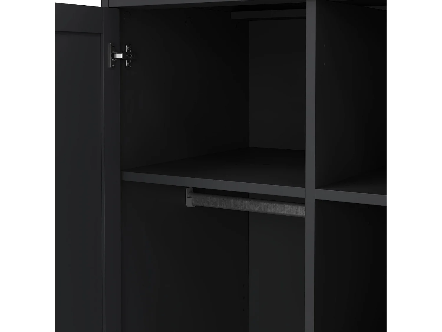 Garde-robe 2 portes Dschen, Meubles de chambre, Penderie de plain-pied, Placard à vêtements, 96x61 h201 cm, Gris