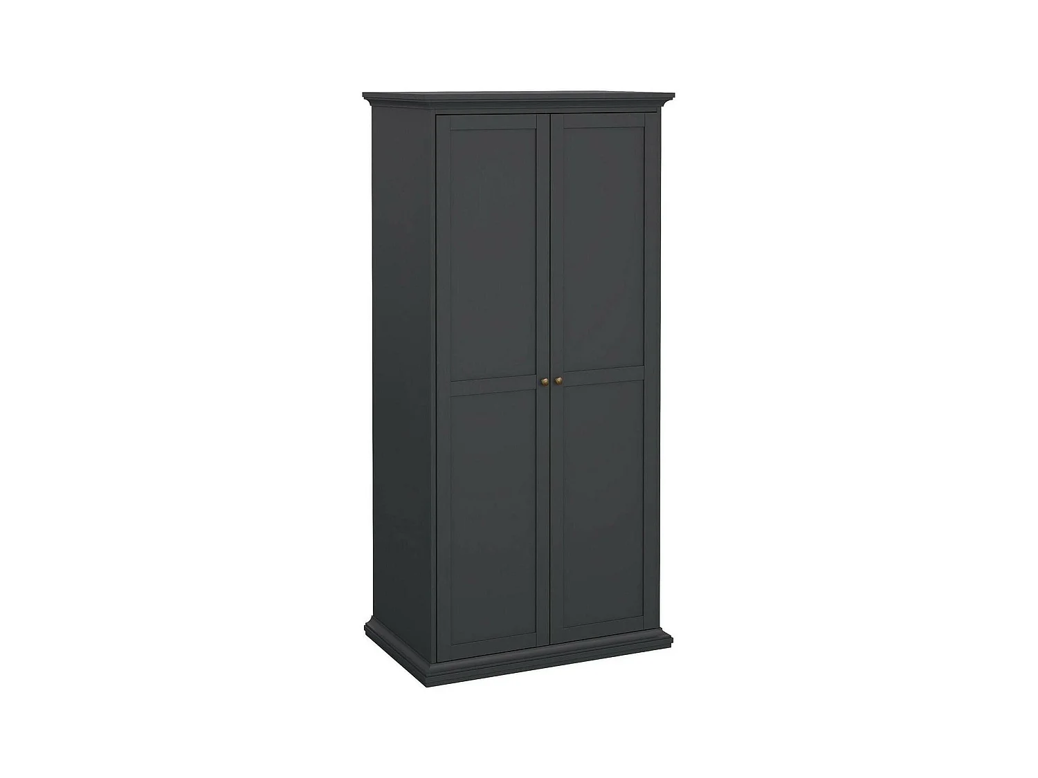 Garde-robe 2 portes Dschen, Meubles de chambre, Penderie de plain-pied, Placard à vêtements, 96x61 h201 cm, Gris