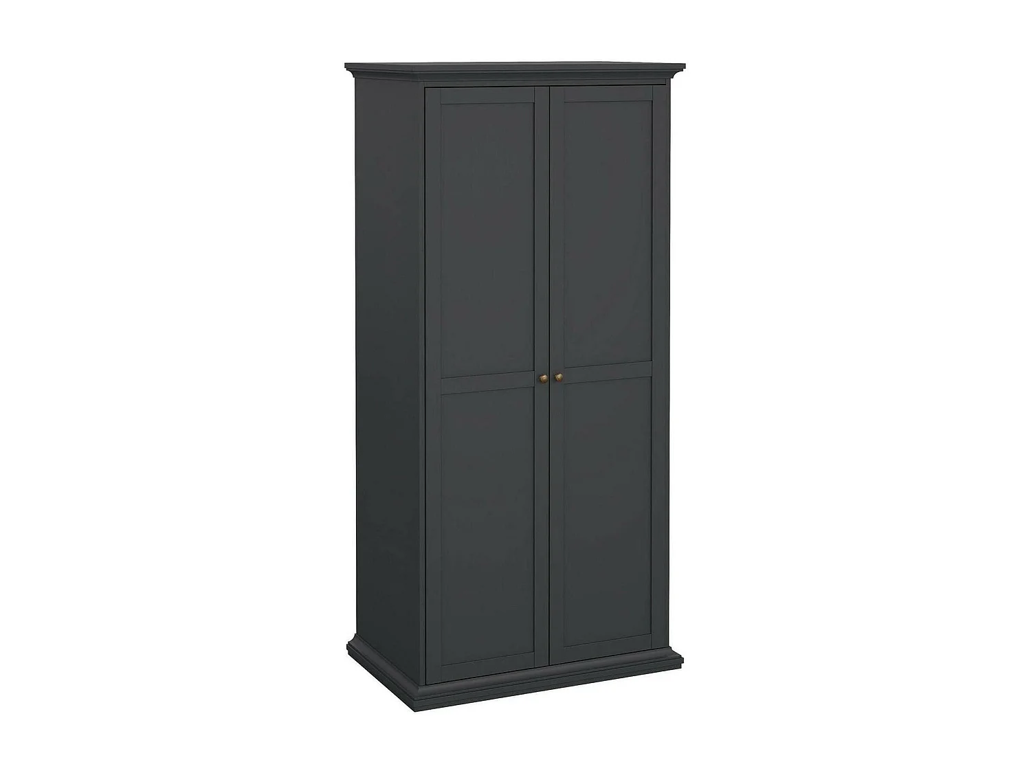 Guardaroba 2 Ante Albiolo, Appendiabiti, 60.5x200.56h cm Grigio, Armadio Camera da Letto