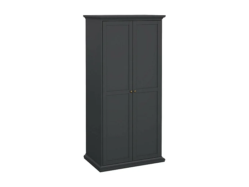 Garde-robe 2 portes Dschen, Meubles de chambre, Penderie de plain-pied, Placard à vêtements, 96x61 h201 cm, Gris