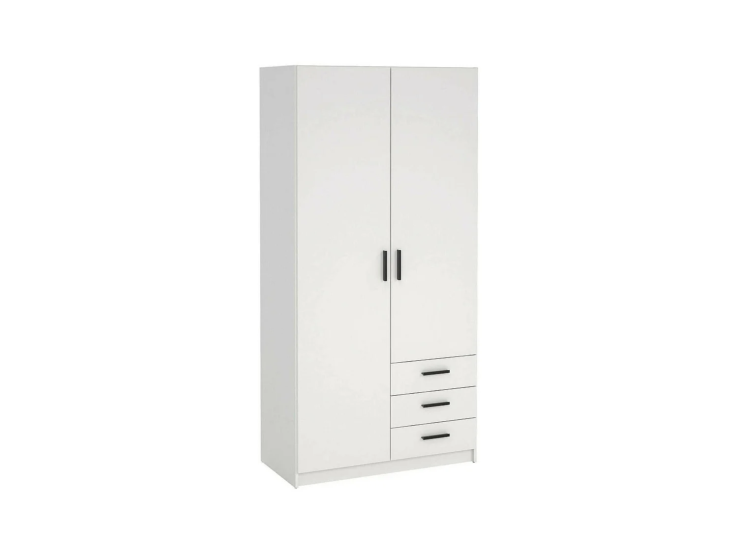 Garde-robe 2 portes Dscopon, Meubles de chambre, Penderie de plain-pied, Placard à vêtements, 99x50 h200 cm, Blanc