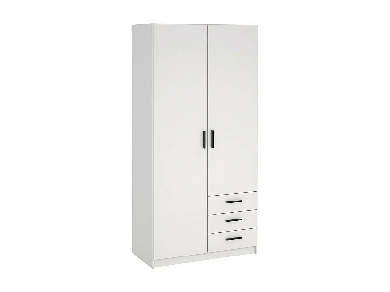 Guardaroba 2 Ante Sultani, 4 Ripiani, 49.8x200.4h cm Bianco, Armadio Camera da Letto