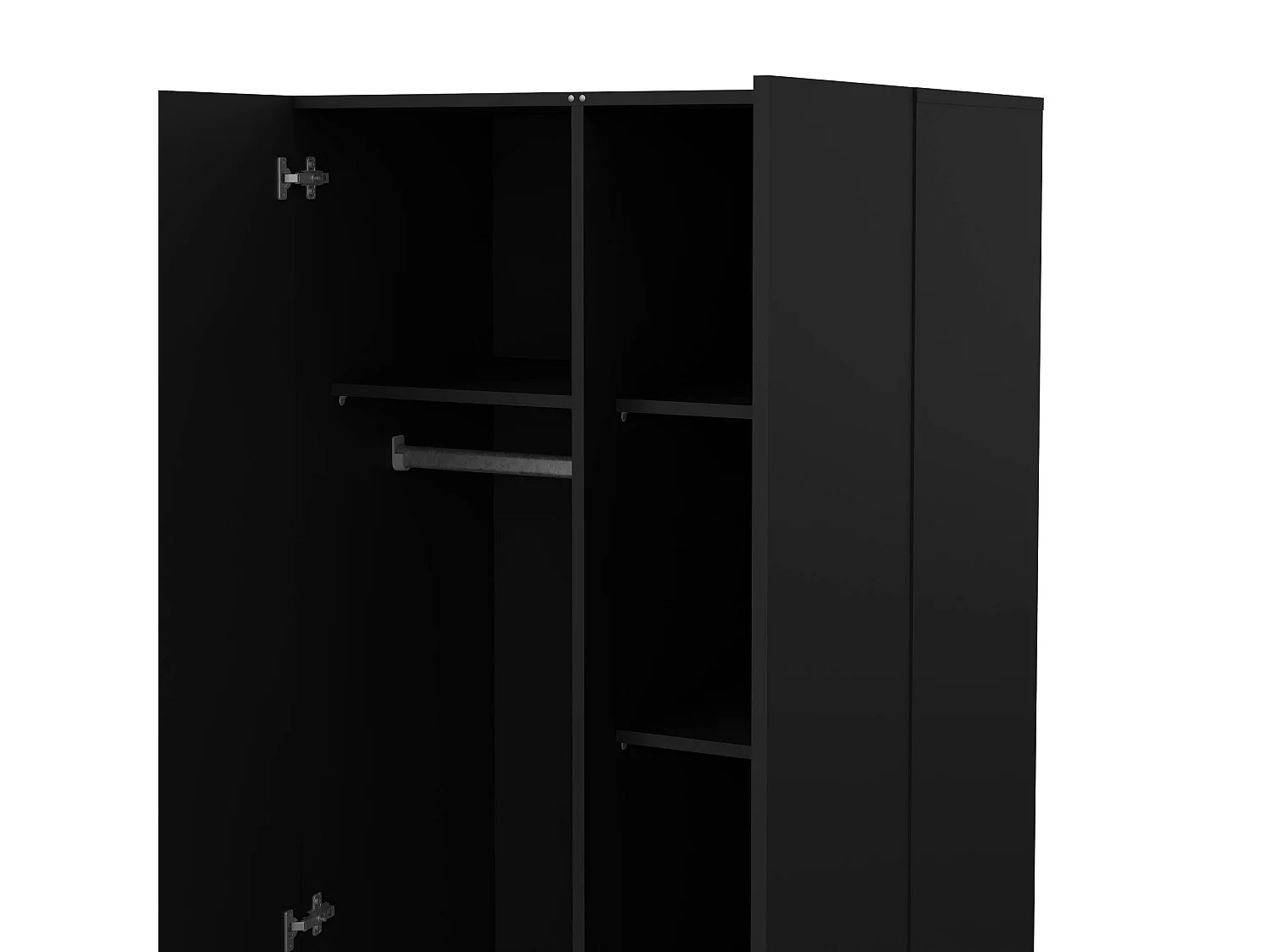 Garde-robe 2 portes Dscamacc, Meubles de chambre, Penderie de plain-pied, Placard à vêtements, 79x50 h201 cm, Noir