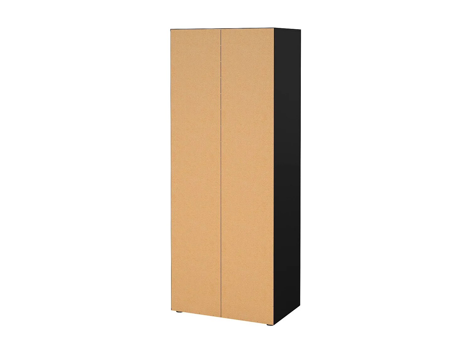 Guardaroba 2 Ante Arg, Appendiabiti, 49.75x200.9h cm Nero, Armadio Camera da Letto