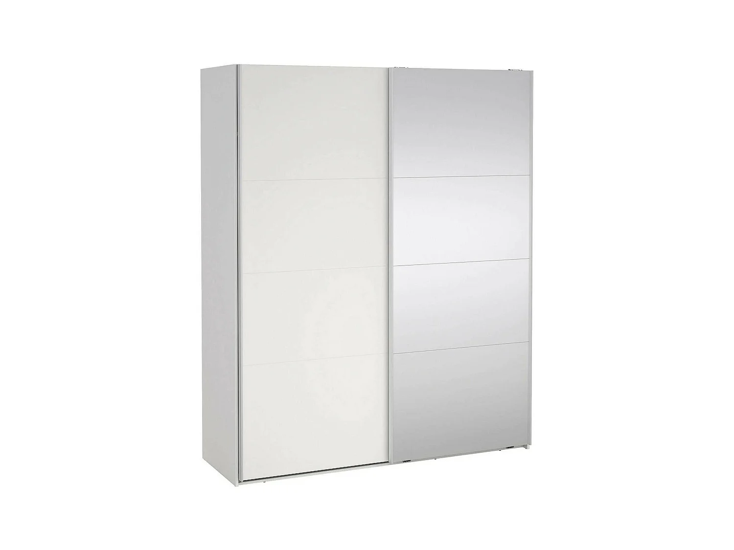 Garde-robe 2 portes Dprovede, Meubles de chambre, Penderie de plain-pied, Placard à vêtements, 179x65 h220 cm, Blanc et Transparent