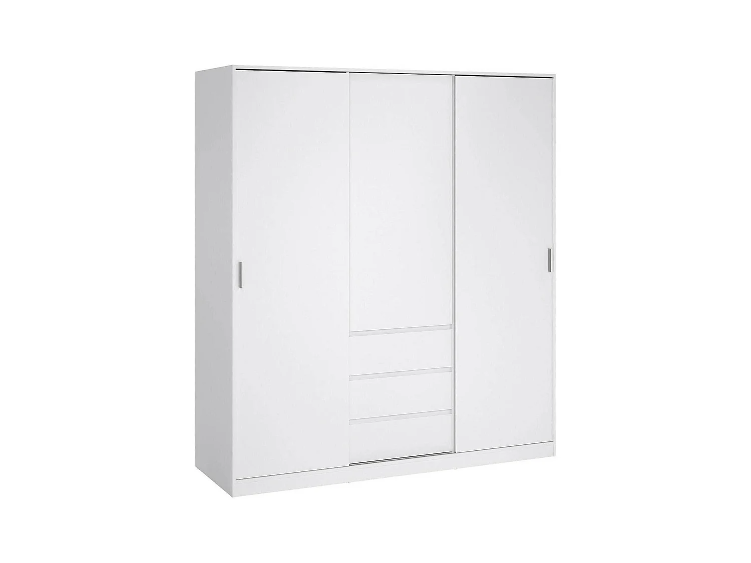 Garde-robe 3 portes Dveretou, Meubles de chambre, Penderie de plain-pied, Placard à vêtements, 177x60 h200 cm, Blanc