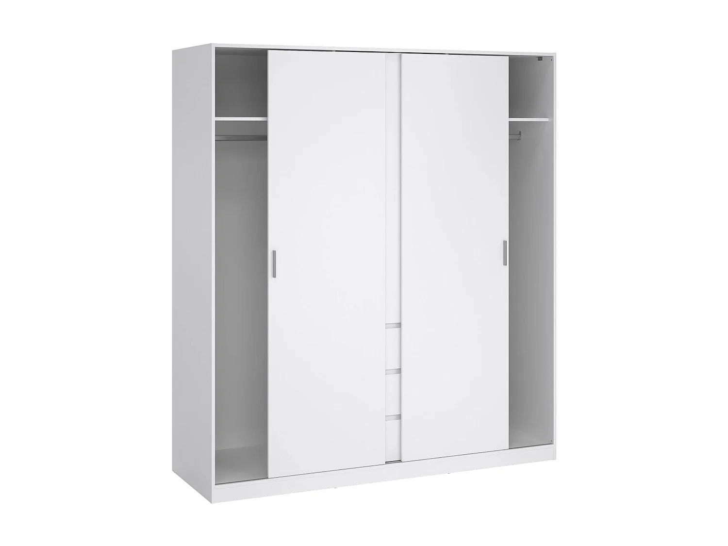 Armario 3 puertas Dveretou, Muebles de dormitorio, Vestidor, Armario de ropa, 177x60 h200 cm, Blanco