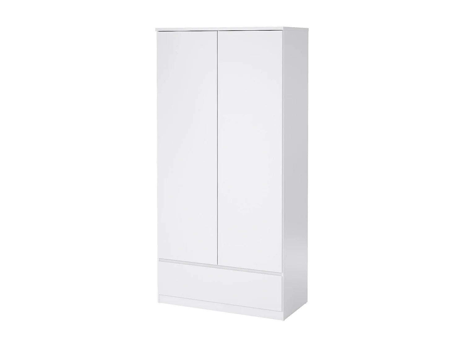 Dsech 2-deurskast, Slaapkamermeubel, Inloopkast, Kledingkast, 99x50 h201 cm, Wit