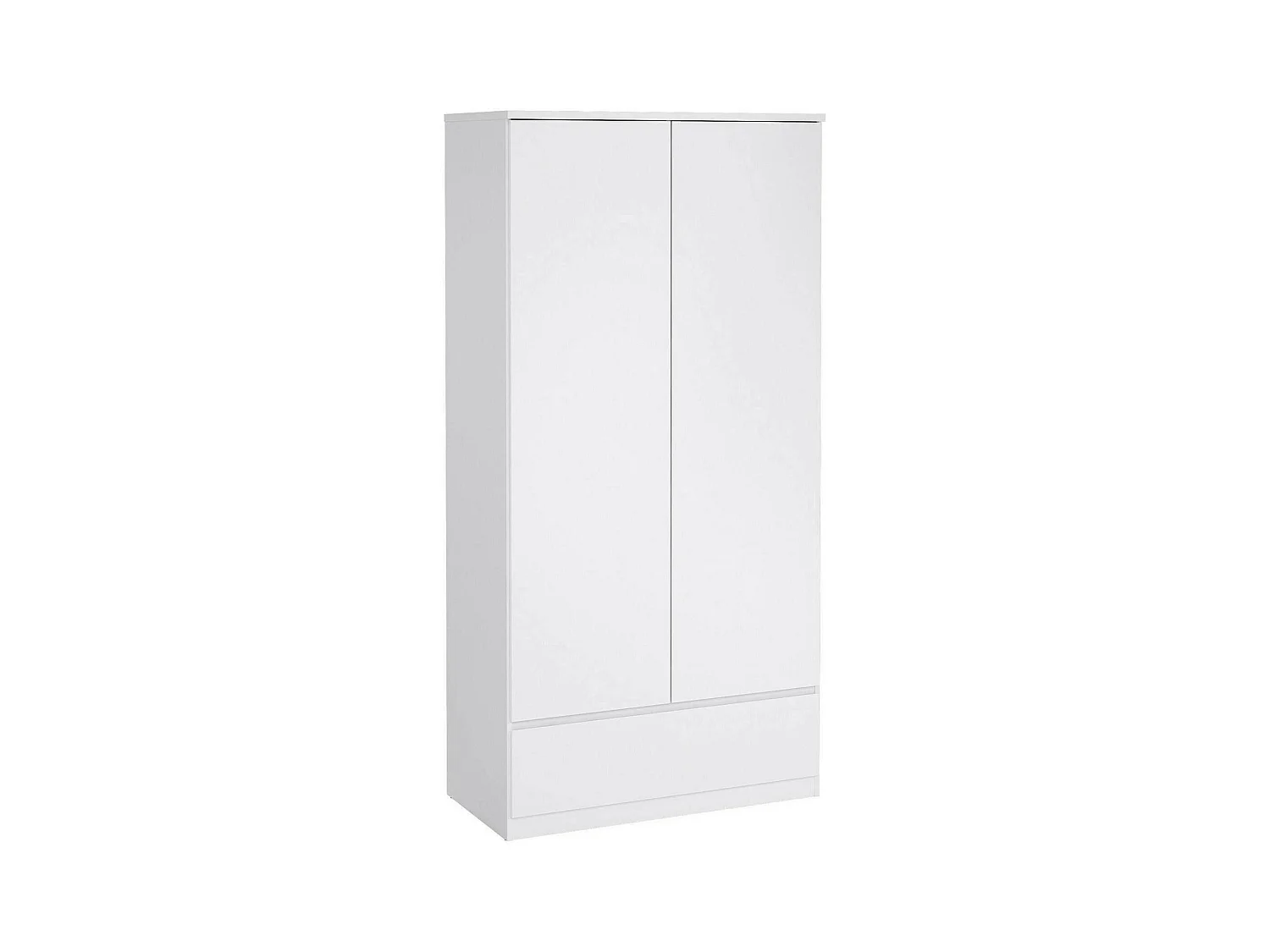 Dsech 2-deurskast, Slaapkamermeubel, Inloopkast, Kledingkast, 99x50 h201 cm, Wit