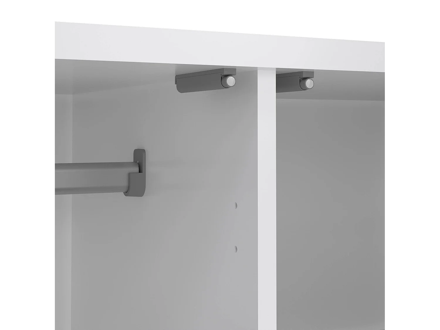 Garde-robe 2 portes Dsecch, Meubles de chambre, Penderie de plain-pied, Placard à vêtements, 99x50 h201 cm, Blanc