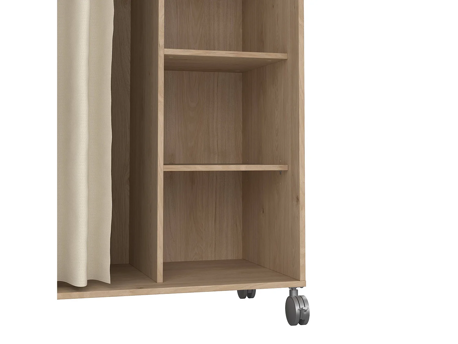 Grande Garde-robe Dsesi, Meubles de chambre, Penderie de plain-pied, Placard à vêtements, 100x48 h160 cm, Chêne clair et Beige