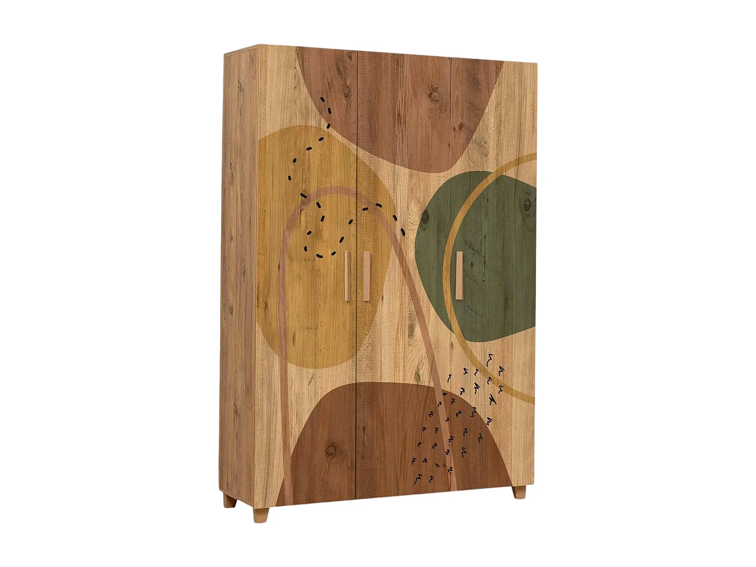 Garde-robe 3 portes Dpiacer, Meubles de chambre, Penderie de plain-pied, Placard à vêtements, 120x48h189 cm, Chêne