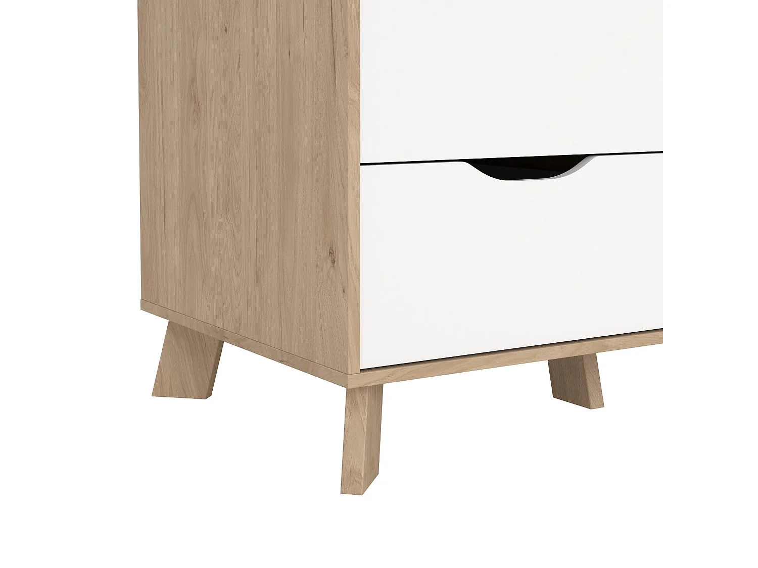 Dscalis 2-deurskast, Slaapkamermeubel, Inloopkast, Kledingkast, 147x58 h201 cm, Eiken en Wit