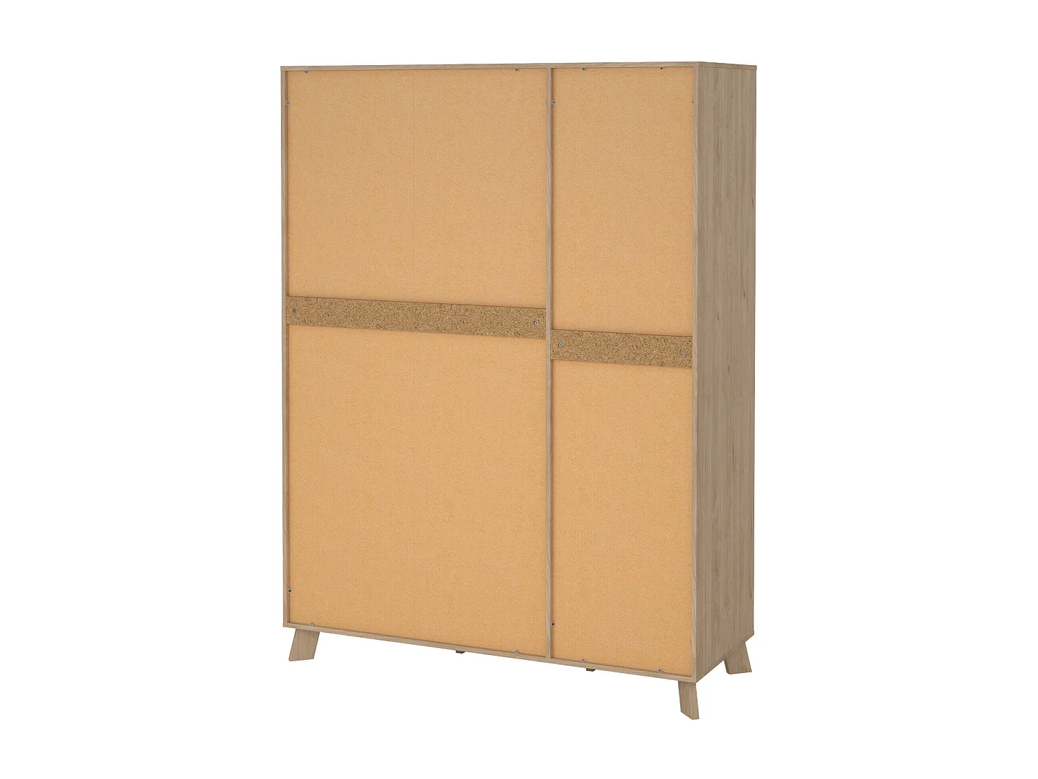 Dscalis 2-deurskast, Slaapkamermeubel, Inloopkast, Kledingkast, 147x58 h201 cm, Eiken en Wit