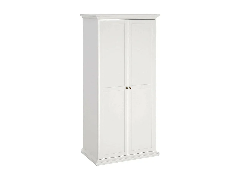 Armario 2 puertas Dschen, Muebles de dormitorio, Vestidor, Armario de ropa, 96x61 h201 cm, Blanco
