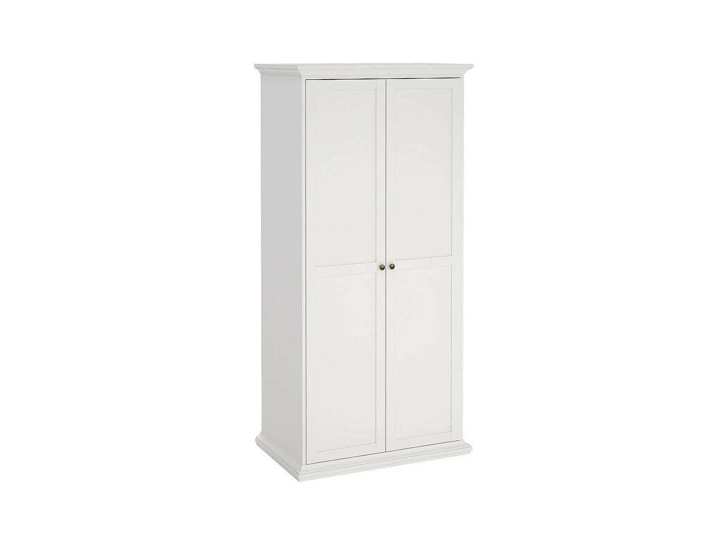 Garde-robe 2 portes Dschen, Meubles de chambre, Penderie de plain-pied, Placard à vêtements, 96x61 h201 cm, Blanc