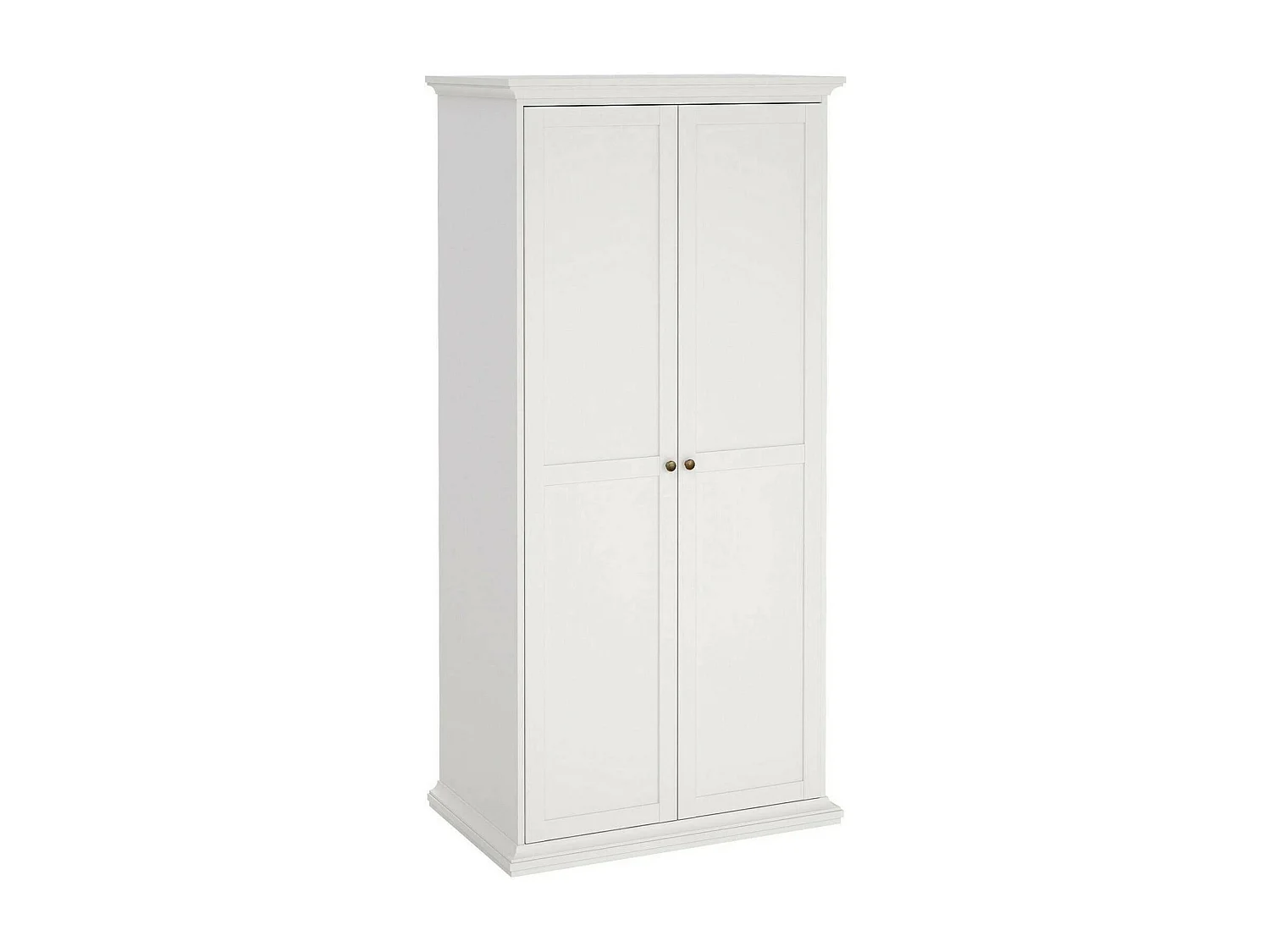 Garde-robe 2 portes Dschen, Meubles de chambre, Penderie de plain-pied, Placard à vêtements, 96x61 h201 cm, Blanc