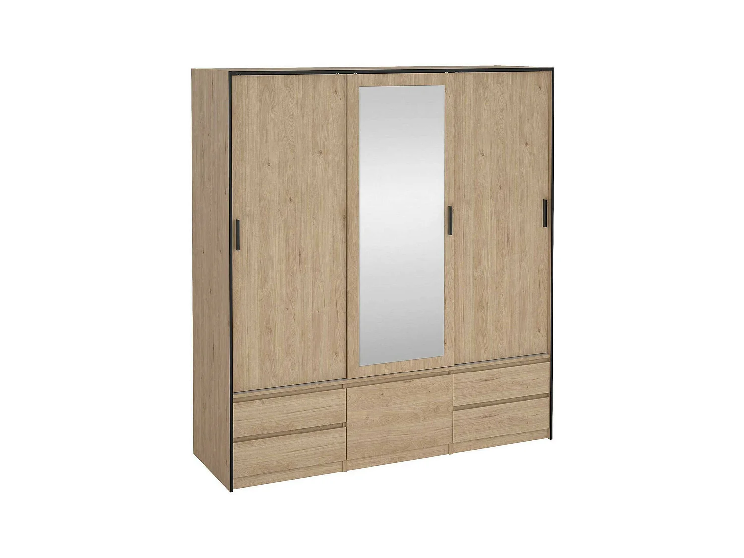 Dpuscedd grote multifunctionele kledingkast, Multifunctionele kast, Schoenenrekkast, Schoenenkast, 181x60 h200 cm, Eiken