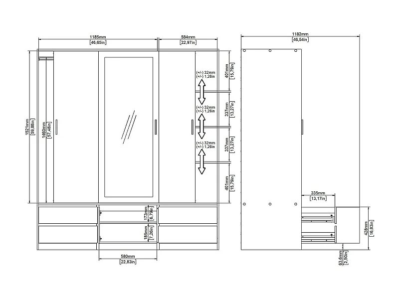 Dpuscedd grande guarda-roupa multiusos, armário multifuncional, sapateira, guarda-roupa, 181x60 h200 cm, carvalho