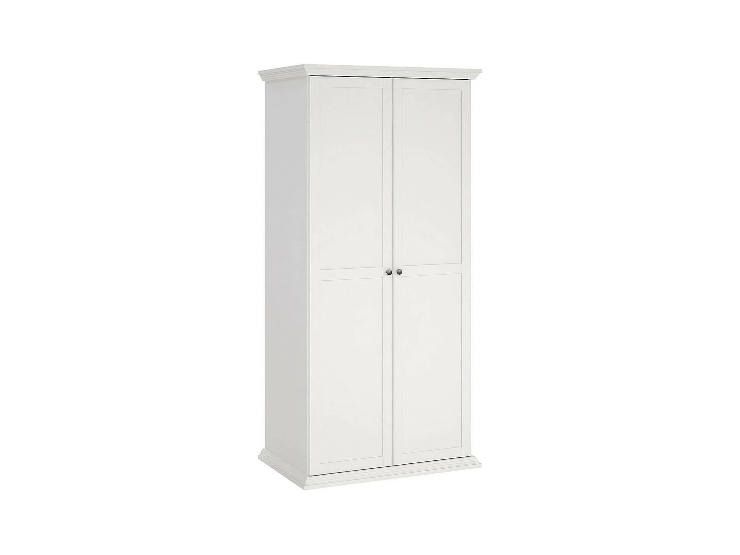 Garde-robe 2 portes Dscapol, Meubles de chambre, Penderie de plain-pied, Placard à vêtements, 96x63 h200 cm, Blanc