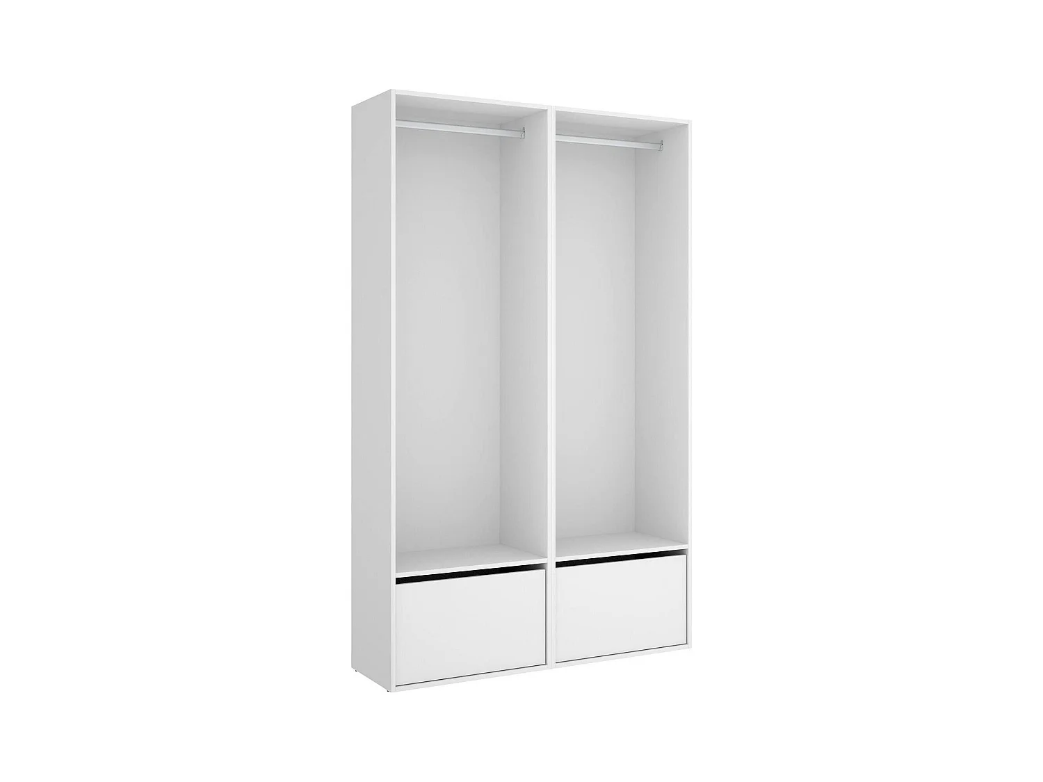Dra grote kledingkast, Slaapkamermeubel, Inloopkast, Kledingkast, 120x45 h205 cm, Wit en Eiken