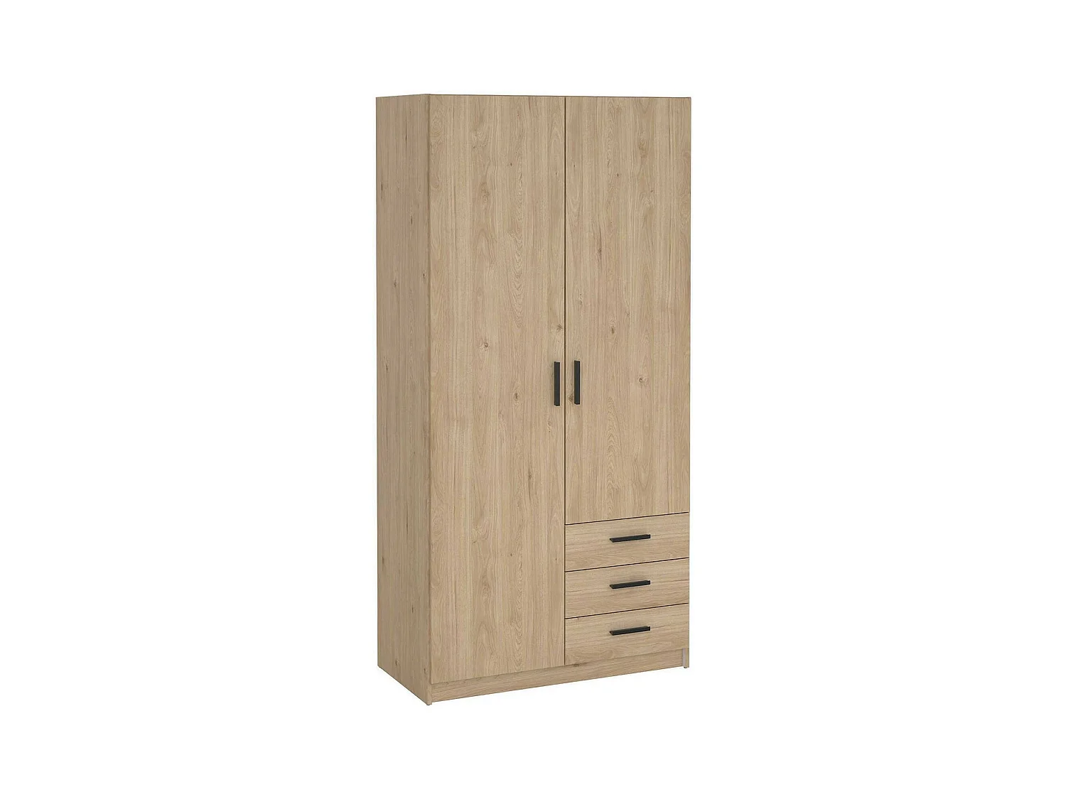 Garde-robe 2 portes Dscopon, Meubles de chambre, Penderie de plain-pied, Placard à vêtements, 99x50 h200 cm, Chêne clair