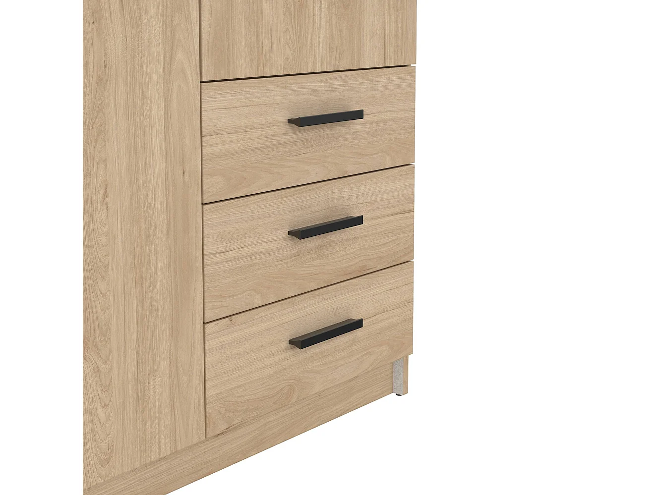 Dscopon 2-deurskast, Slaapkamermeubel, Inloopkast, Kledingkast, 99x50 h200 cm, Eiken