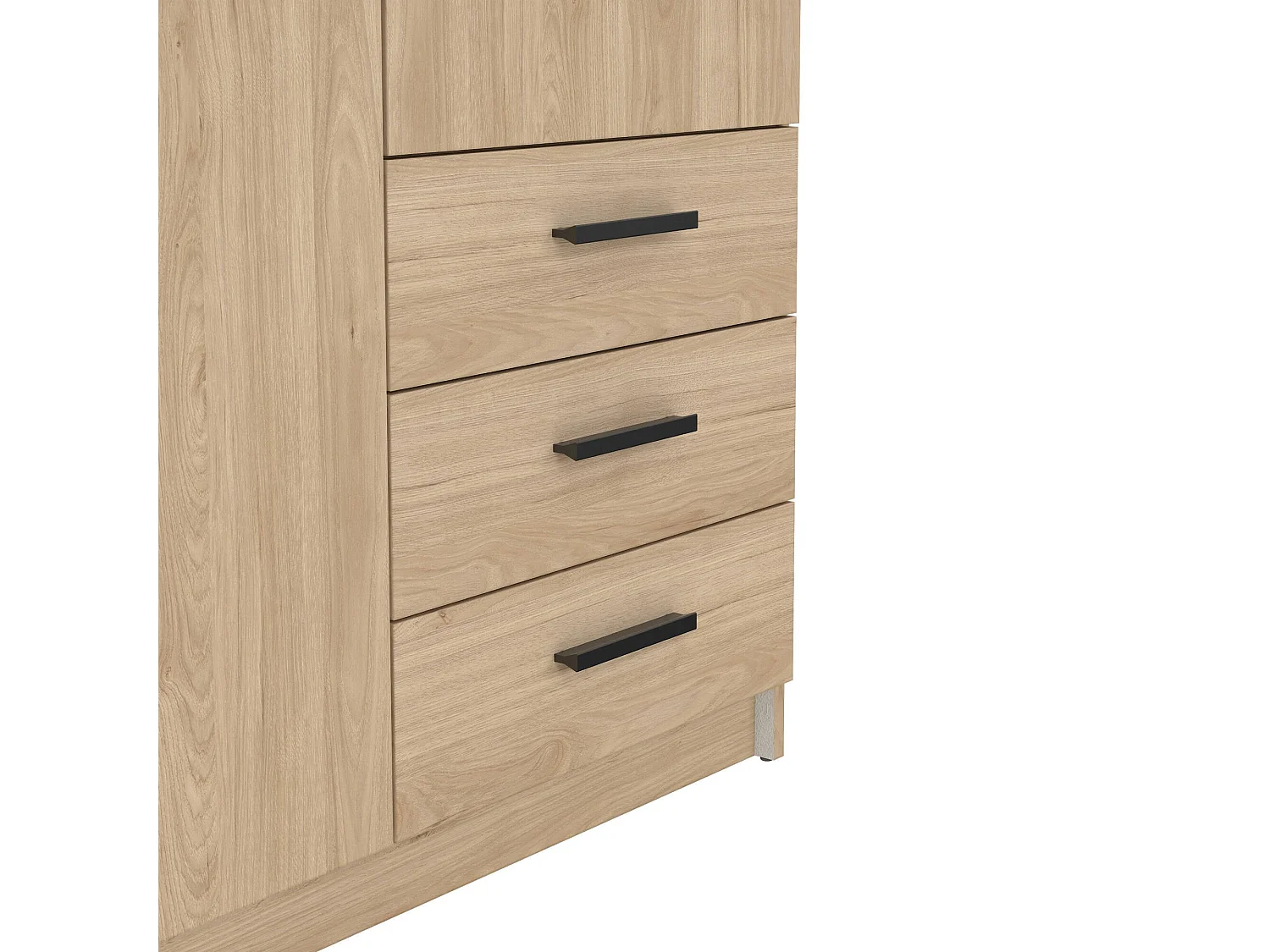 Kleiderschrank 2 Türen Dscopon, Schlafzimmermöbel, Schrank, Garderobe, 99x50 h200 cm, Eiche