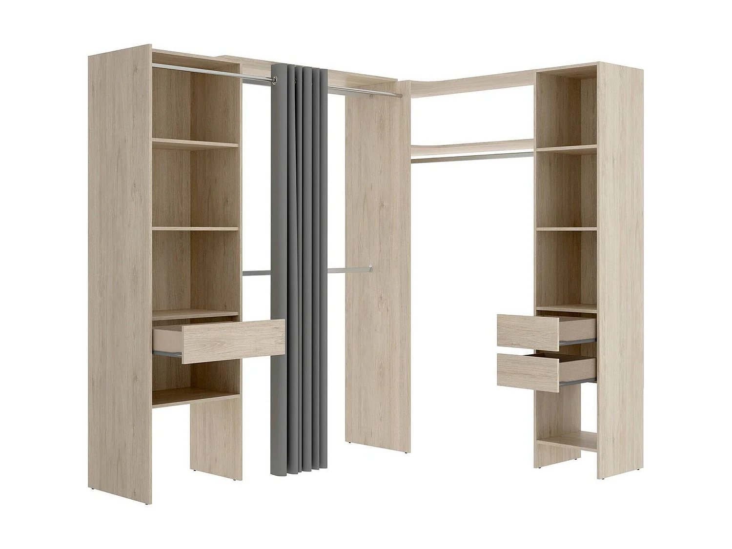 Dtheegal grande roupeiro, mobiliário de quarto, roupeiro, roupeiro, 214x141 h205 cm, carvalho