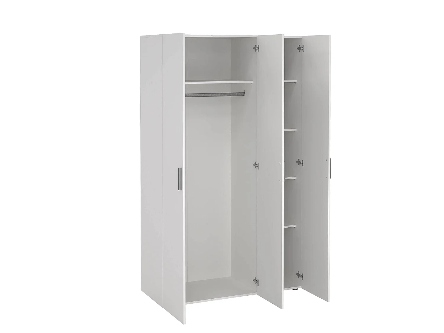 Garde-robe 3 portes Drivier, Meubles de chambre, Penderie de plain-pied, Placard à vêtements, 118x50 h201 cm, Blanc