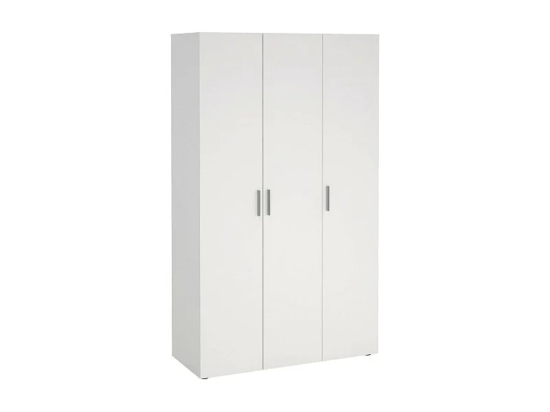 Kleiderschrank 3 Türen Drivier, Schlafzimmermöbel, Schrank, Garderobe, 118x50 h201 cm, WeiÃŸ