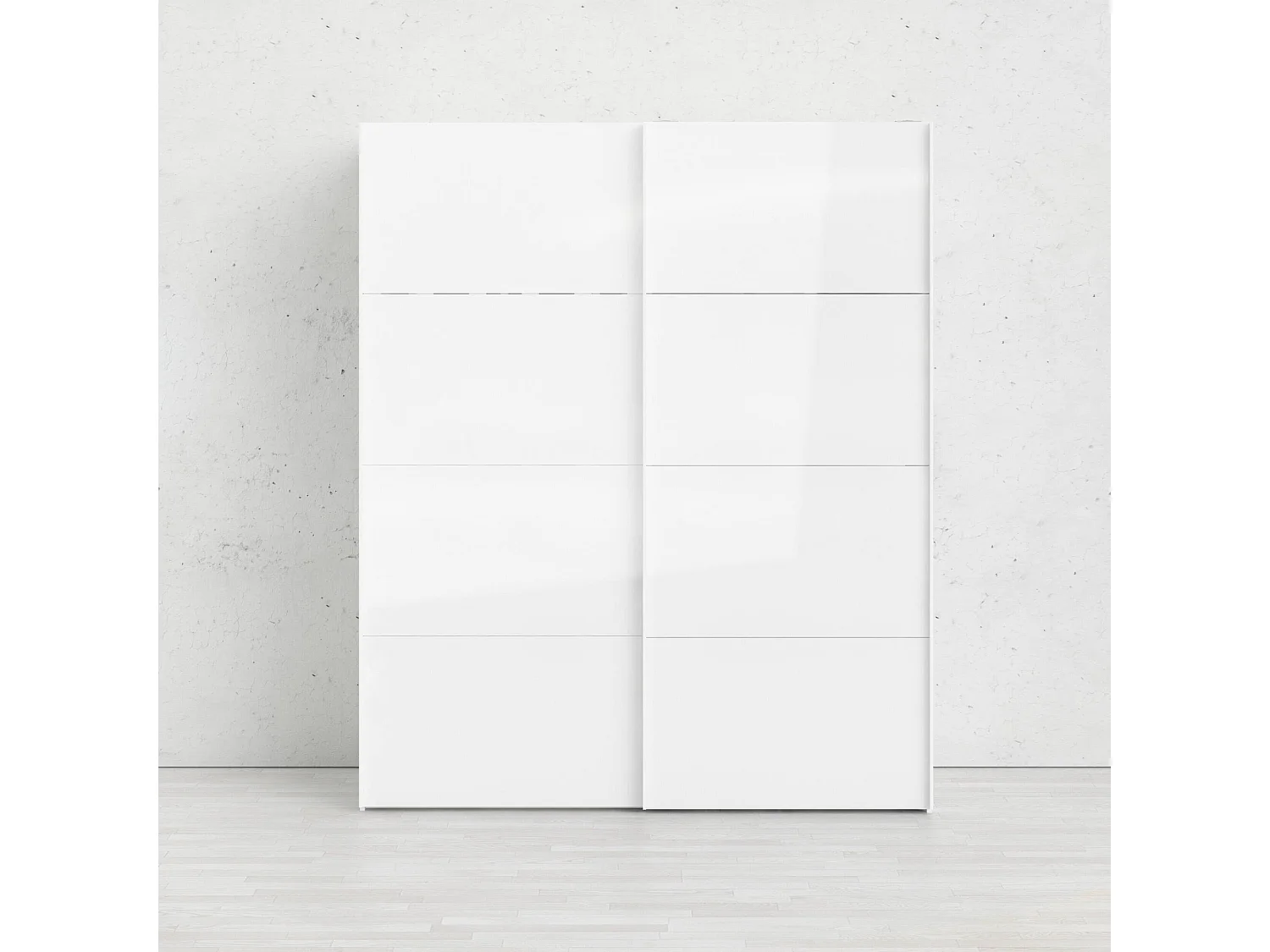 Garde-robe 2 portes Dvergan, Meubles de chambre, Penderie de plain-pied, Placard à vêtements, 182x62 h220 cm, Blanc