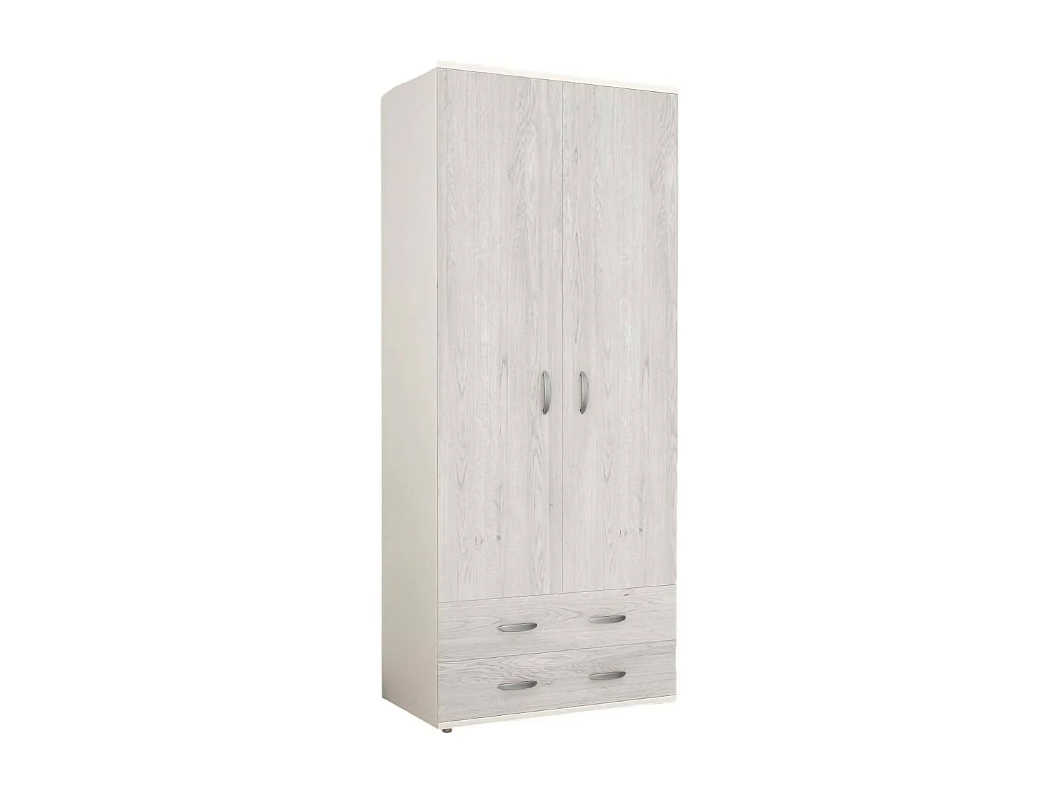 Dpruzz 2-deurskast, Slaapkamermeubel, Inloopkast met deuren, Kledingkast, Made in Italy, 80x52h170 cm, Wit en Grijs