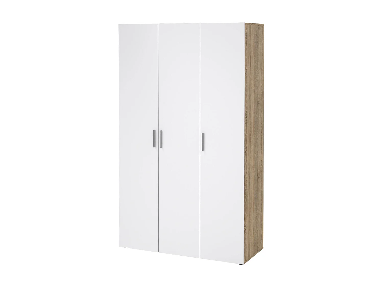 Garde-robe 3 portes Drivier, Meubles de chambre, Penderie de plain-pied, Placard à vêtements, 118x50 h201 cm, Chêne et Blanc