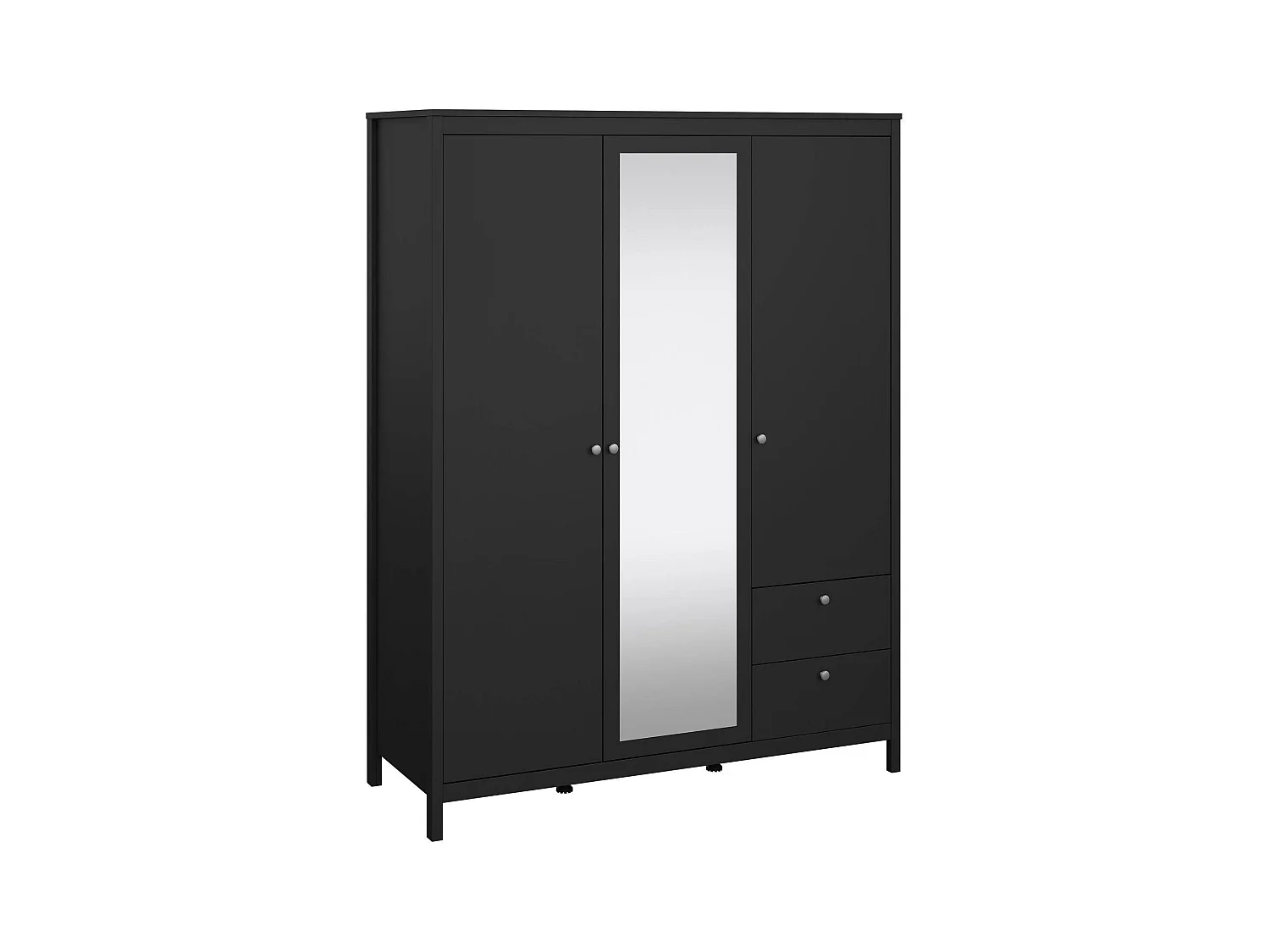 Garde-robe 3 portes Dselvagg, Meubles de chambre, Penderie de plain-pied, Placard à vêtements, 150x58 h199 cm, Noir