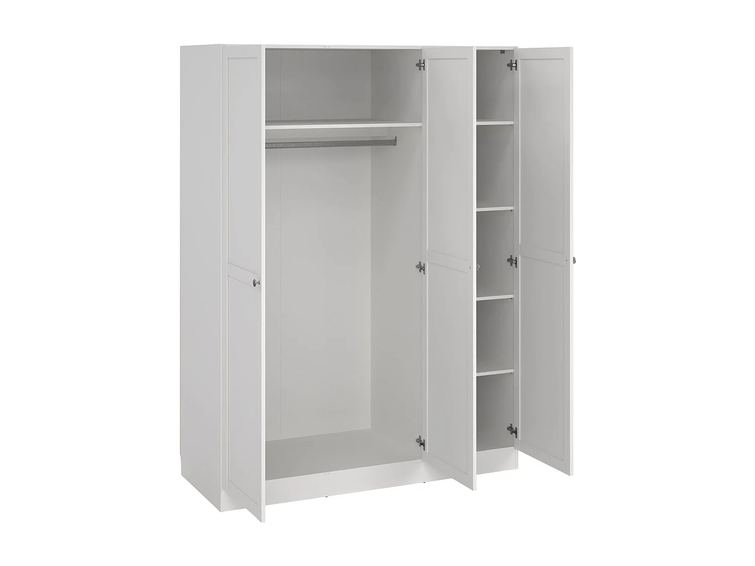 Dmora - Guardaroba 3 ante Gener, 147x62 h200 cm, Bianco