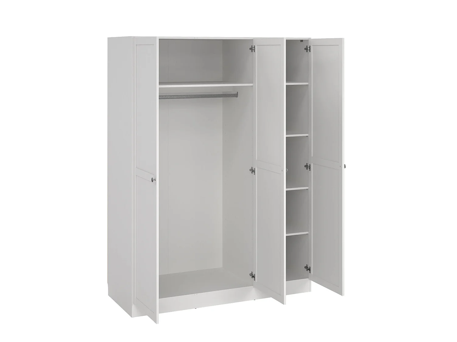 Kleiderschrank 3 Türen Dsens, Schlafzimmermöbel, Schrank, Garderobe, 147x62 h200 cm, WeiÃŸ