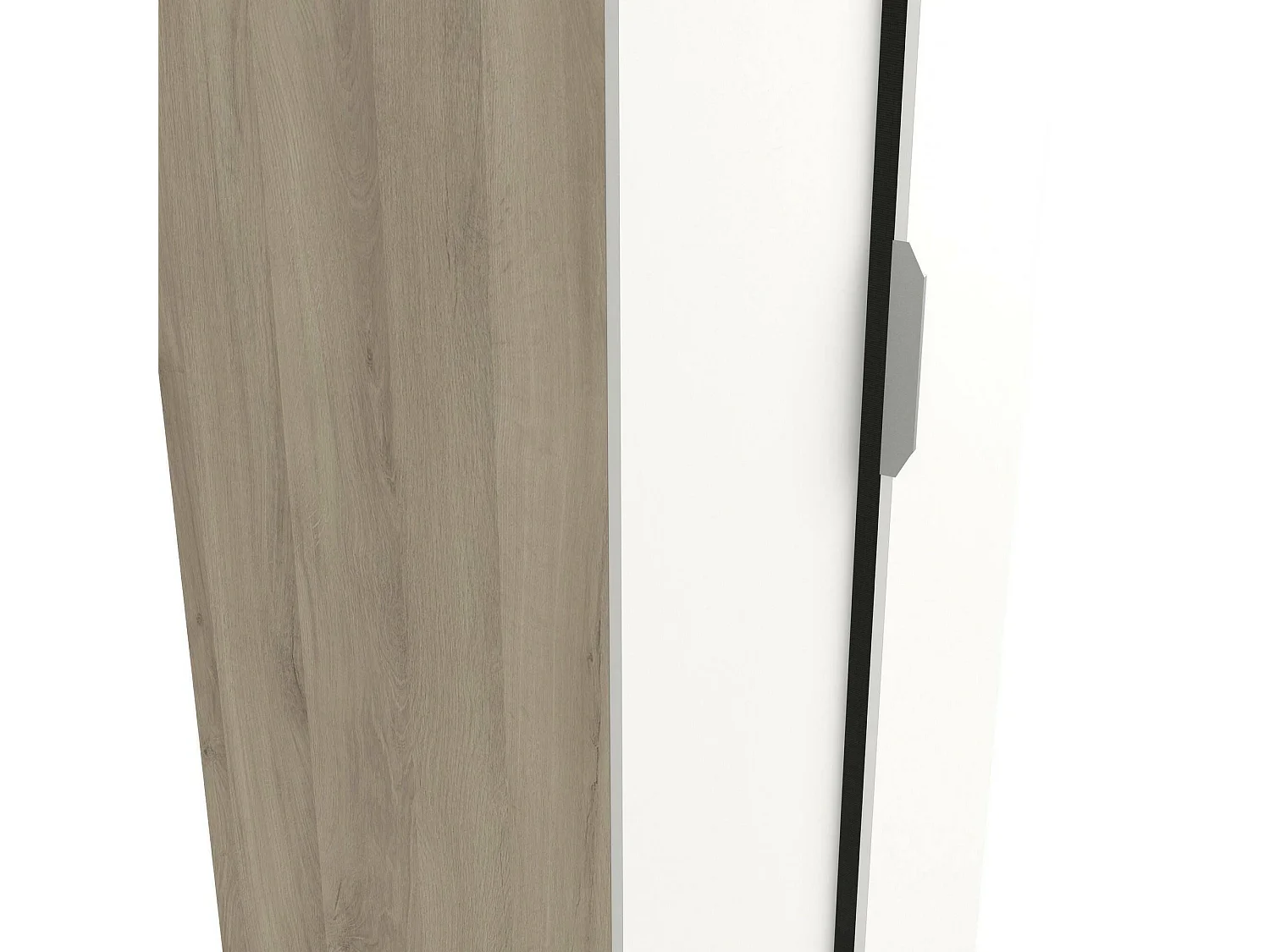 Djakobsso 2-deurskast, Slaapkamermeubel, Inloopkast, Kledingkast, 79x51 h203 cm, Eiken en mat wit