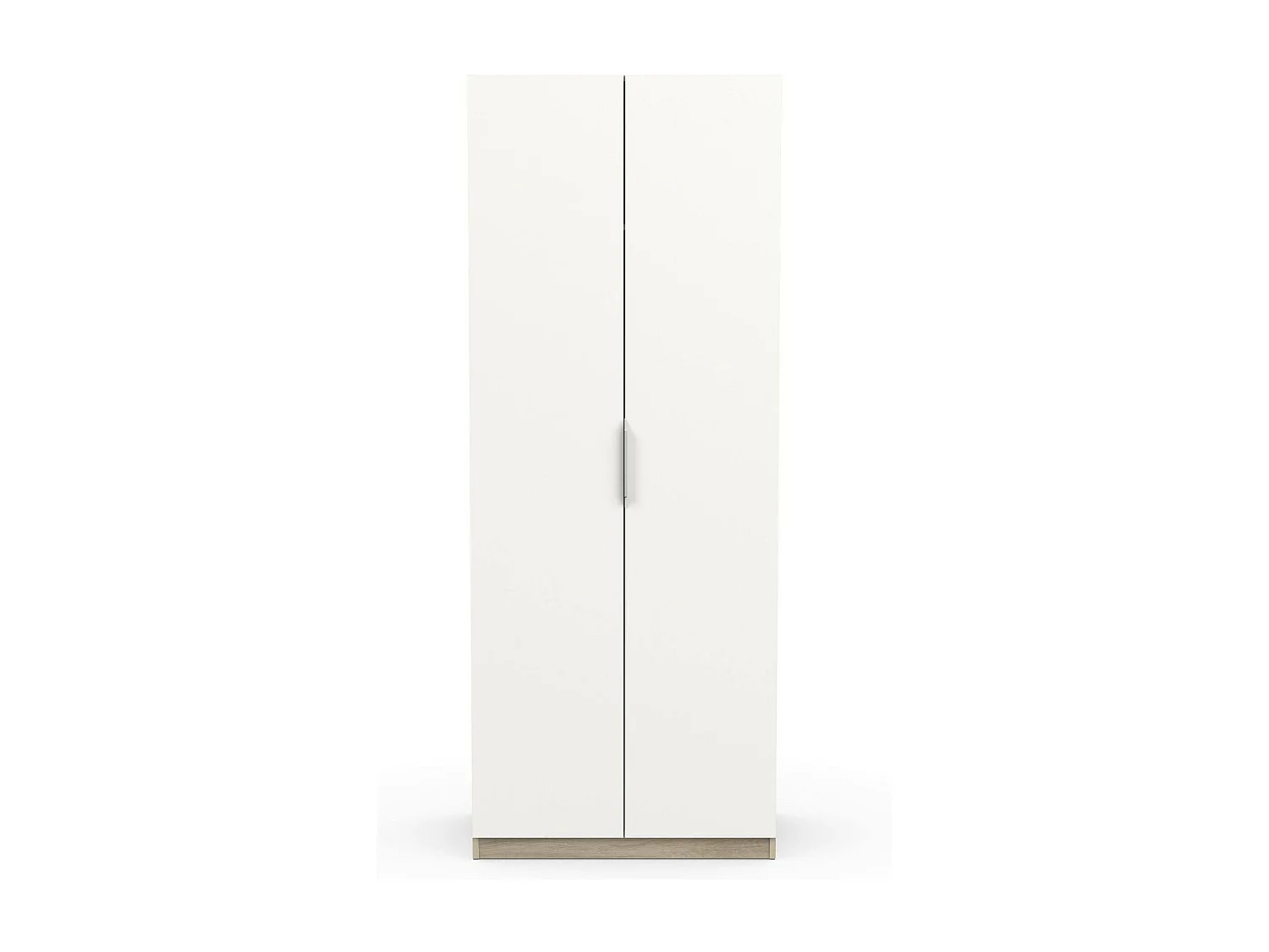 Garde-robe 2 portes Djakobsso, Meubles de chambre, Penderie de plain-pied, Placard à vêtements, 79x51 h203 cm, Chêne clair et Blanc mat