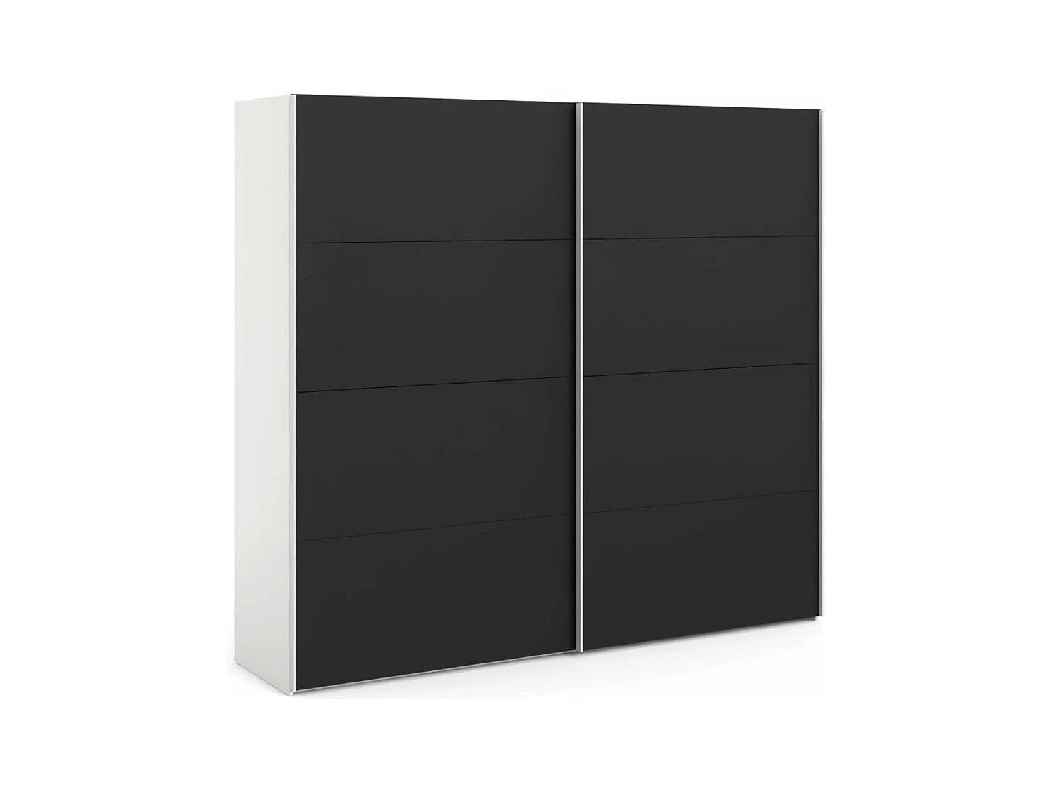 Garde-robe 2 portes Dspinos, Meubles de chambre, Penderie de plain-pied, Placard à vêtements, 243x61 h220 cm, Blanc et Noir
