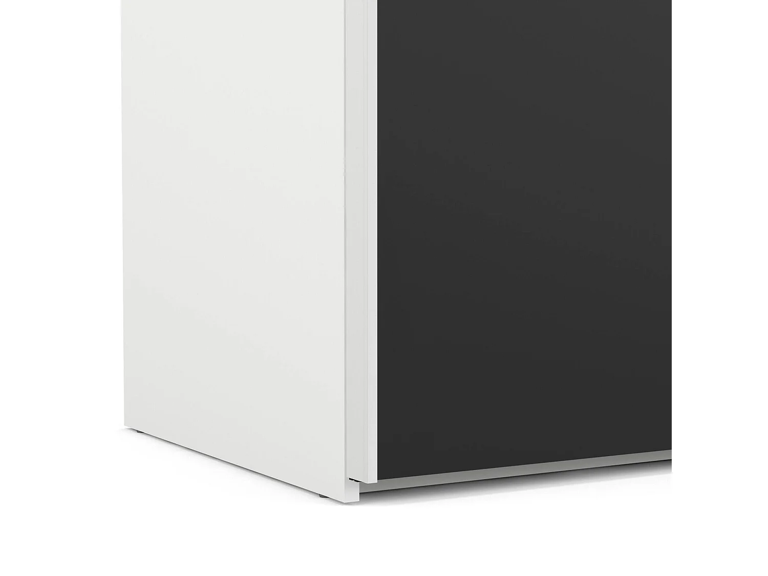 Garde-robe 2 portes Dspinos, Meubles de chambre, Penderie de plain-pied, Placard à vêtements, 243x61 h220 cm, Blanc et Noir