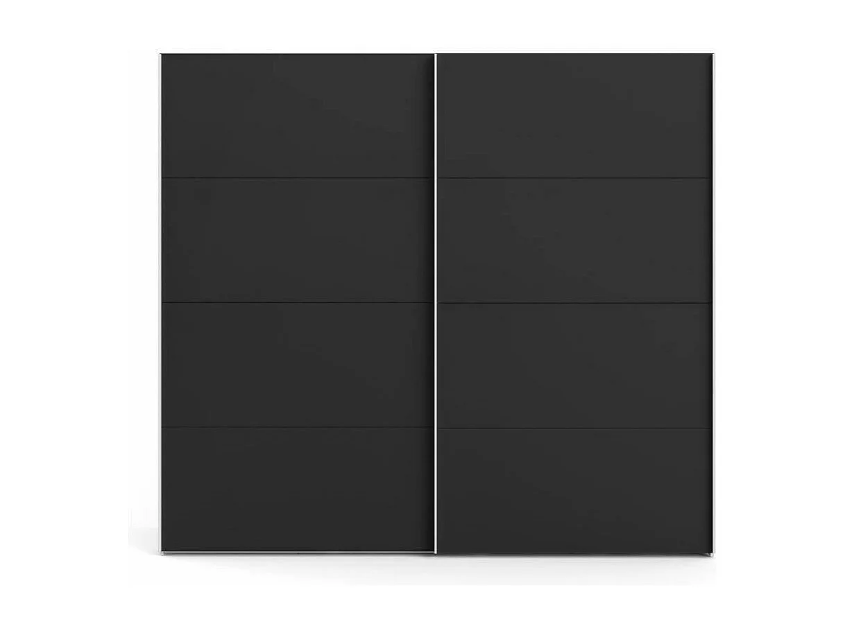 Kleiderschrank 2 Türen Dspinos, Schlafzimmermöbel, Schrank, Garderobe, 243x61 h220 cm, WeiÃŸ und Schwarz