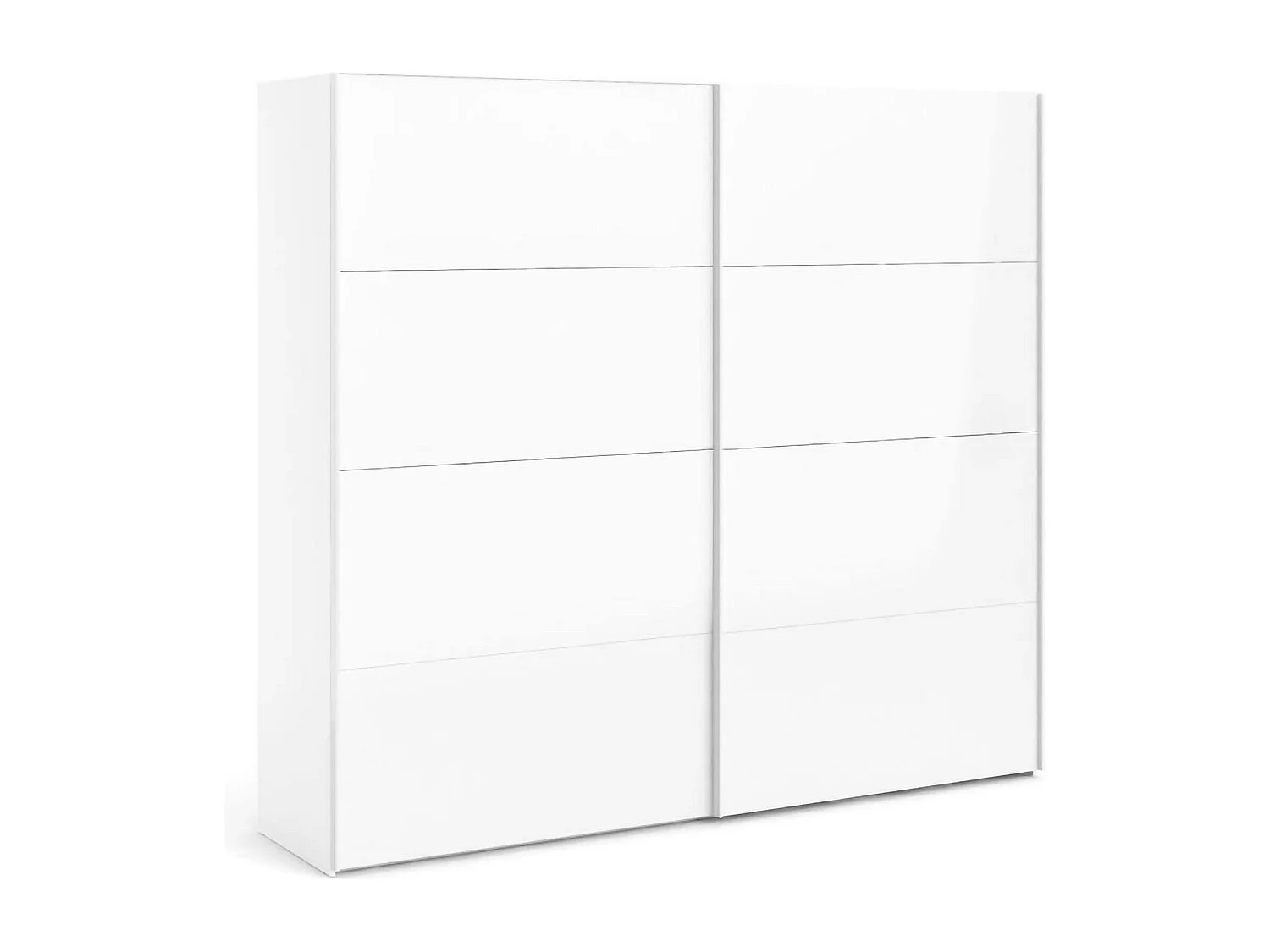 Dmora - Guardaroba 2 ante Kauri, 243x61 h220 cm, Bianco lucido
