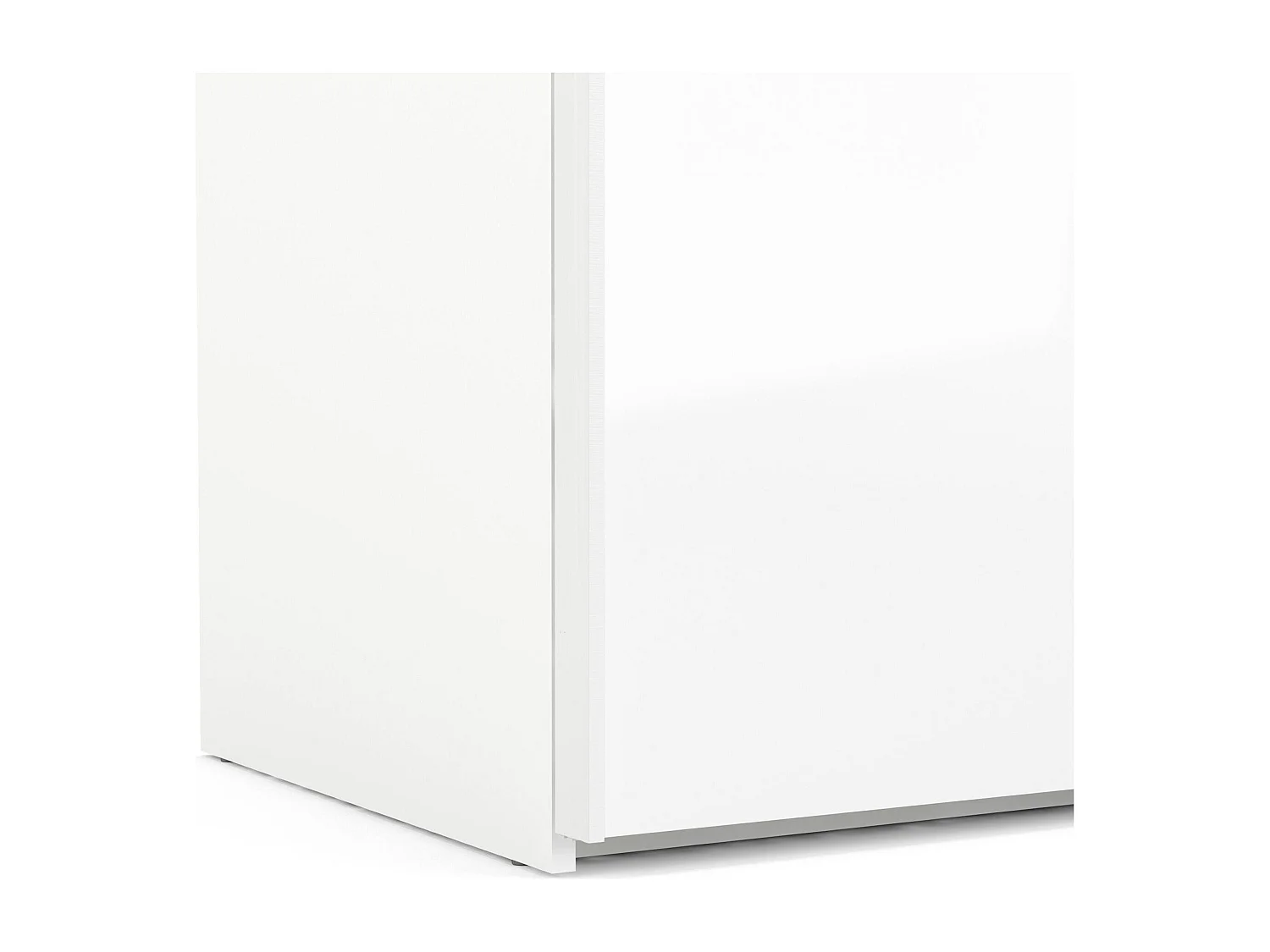 Dmora - Guardaroba 2 ante Kauri, 243x61 h220 cm, Bianco lucido