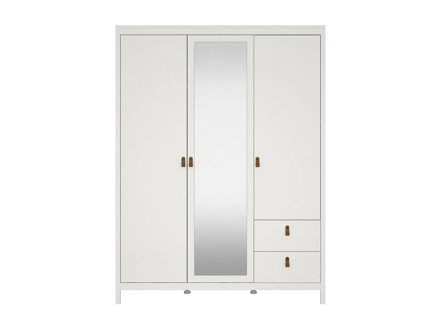 Dmora - Guardaroba 3 ante Rufina, 150x58 h199 cm, Bianco